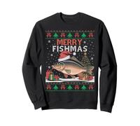 Merry Fishmas Ugly Christmas Sweater - Divertente Pesca alla Carpa Felpa