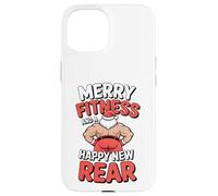 Merry Fitness And Happy New Back Gym Workout Christmas Santa Custodia per iPhone 15