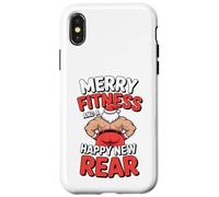 Merry Fitness And Happy New Back Gym Workout Christmas Santa Custodia per iPhone X/XS