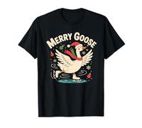 Merry Goose Funny Christmas Silly Humor Family Christmas Fun Maglietta