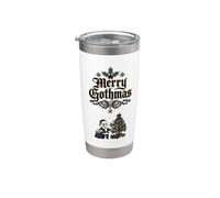 Merry Gothmas Skeleton Babbo Natale morto albero gotico Natale Bicchiere termico in acciaio inox doppia parete