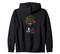Merry Gothmas Skeleton Babbo Natale Morto Albero Gotico Natale Felpa con Cappuccio