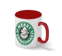 Merry Grinchmas Grinch inspired horror christmas coffee Bianco tazza di caffè con Red Rim & Handle Mug
