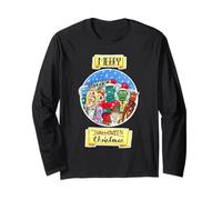 Merry Halloween Christmas Design Monster Winter Holiday Maglia a Manica