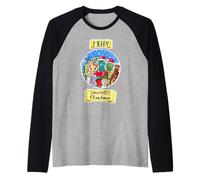 Merry Halloween Christmas Design Monster Winter Holiday Maglia con Maniche Raglan