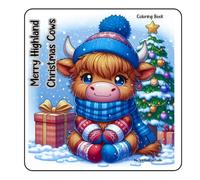 Merry Highland Christmas Cows Coloring Book