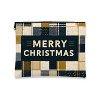 Merry Holiday - Trousse da viaggio per cosmetici, da donna, portatile, piccola con cerniera, per la cura della pelle invernale, Navy, 7x9 Inch, Custodia