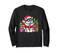Merry Husky Santa, Simpatico Cucciolo di Natale, Joy Maglia a Manica