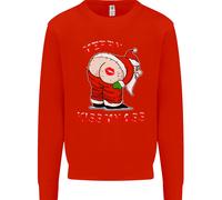 Merry Kiss My Ass Divertente Natale Uomo Felpa Maglione