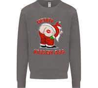 Merry Kiss My Ass Divertente Natale Uomo Felpa Maglione