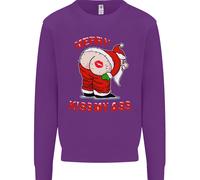 Merry Kiss My Ass Divertente Natale Uomo Felpa Maglione