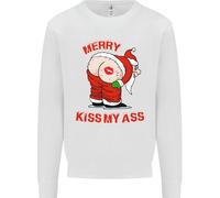 Merry Kiss My Ass Divertente Natale Uomo Felpa Maglione