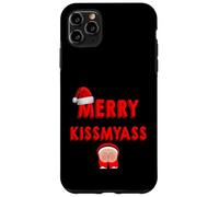 Merry KissMyAss Funny Santa Christmas Dirty Joke Custodia per iPhone 11 Pro Max