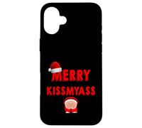 Merry KissMyAss Funny Santa Christmas Dirty Joke Custodia per iPhone 16 Plus