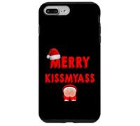 Merry KissMyAss Funny Santa Christmas Dirty Joke Custodia per iPhone 7 Plus/8 Plus