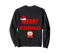 Merry KissMyAss Funny Santa Christmas Dirty Joke Felpa