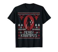Merry Krampus Horror Creepy Evil Divertente Brutto Natale Maglietta