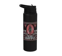 Merry Krampus Horror Creepy Evil Divertente Brutto Natale Stainless Steel Insulated Water Bottle