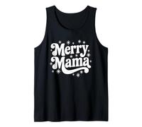 Merry Mama Christmas Mom Retro Groovy Holiday Mom Citazione Canotta