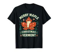 Merry Maple VT Shirt Holiday Leaf Ornamenti Natale Fun Maglietta