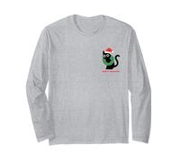 Merry Meowmas Cat Pocket Logo Ghirlanda di Natale Carino Vacanze Maglia a Manica