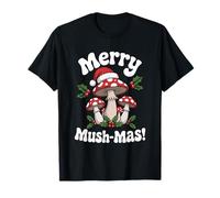 Merry Mush-mas Cottagecore Christmas Cozy Woodland Mycophile Maglietta