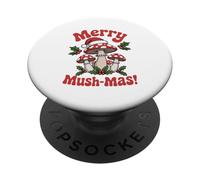 Merry Mush-mas Cottagecore Christmas Cozy Woodland Mycophile PopSockets PopGrip Adesivo