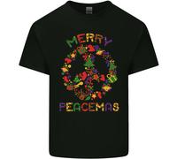 Merry Peacemas Christmas Peace Wreath Kids T-Shirt Ragazzi E Ragazze