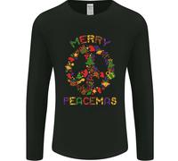 Merry Peacemas Christmas Peace Wreath Uomo Long Sleeve T-Shirt