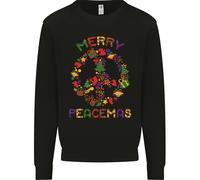 Merry Peacemas Christmas Peace Wreath Uomo Sweatshirt Jumper