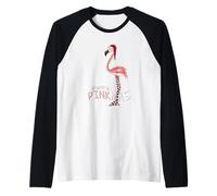 Merry Pinkmas Flamingo in Abito Natalizio con Il Berretto Maglia con Maniche Raglan