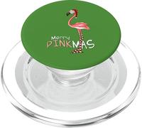 Merry Pinkmas Flamingo in abito natalizio con il berretto PopSockets PopGrip per MagSafe