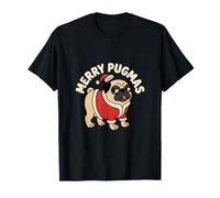 Merry Pugmas Divertente Natale Pug Dog Pun Xmas Maglietta