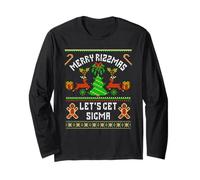 Merry Rizzmas Let's Get Sigma Ironic Christmas Brainrot Meme Maglia a Manica
