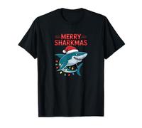 Merry Sharkmas Cappello di Babbo Natale squalo Natale Maglietta