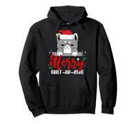 Merry Shut Up Mas Cat Merry Christmas Gatto cattivo Felpa con Cappuccio