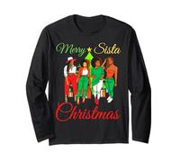Merry Sista Christmas Melanin Brutto Maglione di Natale Best Friends Maglia a Manica