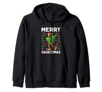 Merry Squatchmas Bigfoot Christmas Ugly Sweater Babbo Natale Felpa con Cappuccio