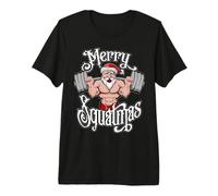 Merry Squatmas Santa Divertente Palestra Sollevamento Allenamento Maglietta Premium
