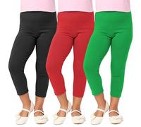 Merry Style 3 Pack Leggings 3/4 Bambina e Ragazza MS10-226 (Nero/Rosso/Verde, 140)