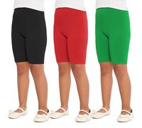 Merry Style 3 Pack Leggings Corti Bambina e Ragazza MS10-227 (Nero/Rosso/Verde, 158)