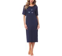 Merry Style Camicia da Notte Manica Corta Donna 91LW1 (Blu Scuro (Manica Corta), L)