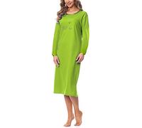 Merry Style Camicia da Notte Manica Lunga Donna 91LW1 (Verde (Manica Lunga), L)