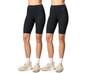 Merry Style Confezione da 2 Leggings Corti Pantaloncini Donna MS10-145 (Nero/Nero, M)