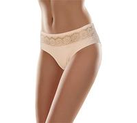 Merry Style Culotte Eleganti Mutande Donna Cotone comode Slip Donna Cotone Hipster Traspiranti Elasticizzate in Pizzo Intimo Femminile Quotidiano MSGAB21 (Beige, M)