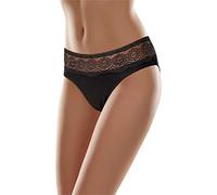 Merry Style Culotte Eleganti Mutande Donna Cotone comode Slip Donna Cotone Hipster Traspiranti Elasticizzate in Pizzo Intimo Femminile Quotidiano MSGAB21 (Nero, S)