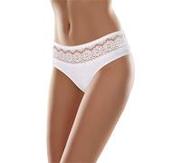 Merry Style Culotte Eleganti Mutande Donna Cotone comode Slip Donna Cotone Hipster Traspiranti Elasticizzate in Pizzo Intimo Femminile Quotidiano MSGAB21 (Bianco, M)