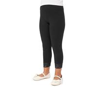 Merry Style Leggings 3/4 Bambina con Pizzo MS10-228 (Nero, 122)