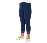 Merry Style Leggings 3/4 con Pizzo Bambina e Ragazza MS10-228(Blu Marino, 158 cm)
