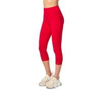 Merry Style Leggings 3/4 Donna con Pizzo MS10-224 (Rosso, L)